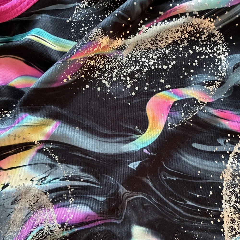 Justice Dance Leotard Size 12/14 Large Cosmic Swirl